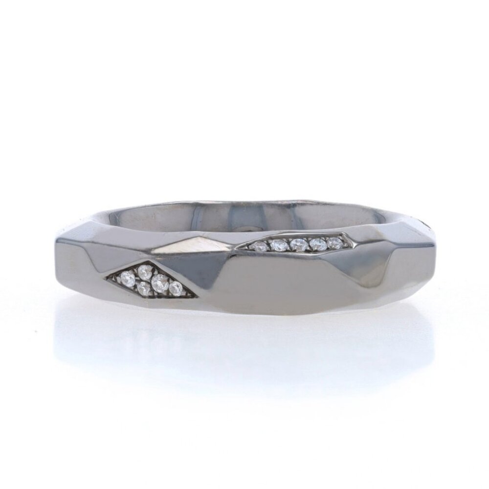 Mimi So Jackson Switch Stack Diamond Band White Gold 18k Black Rhodium Ring6 1/2